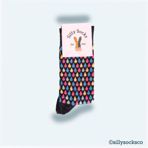 Colorful Raindrops  Unisex Socks- Silly Socks